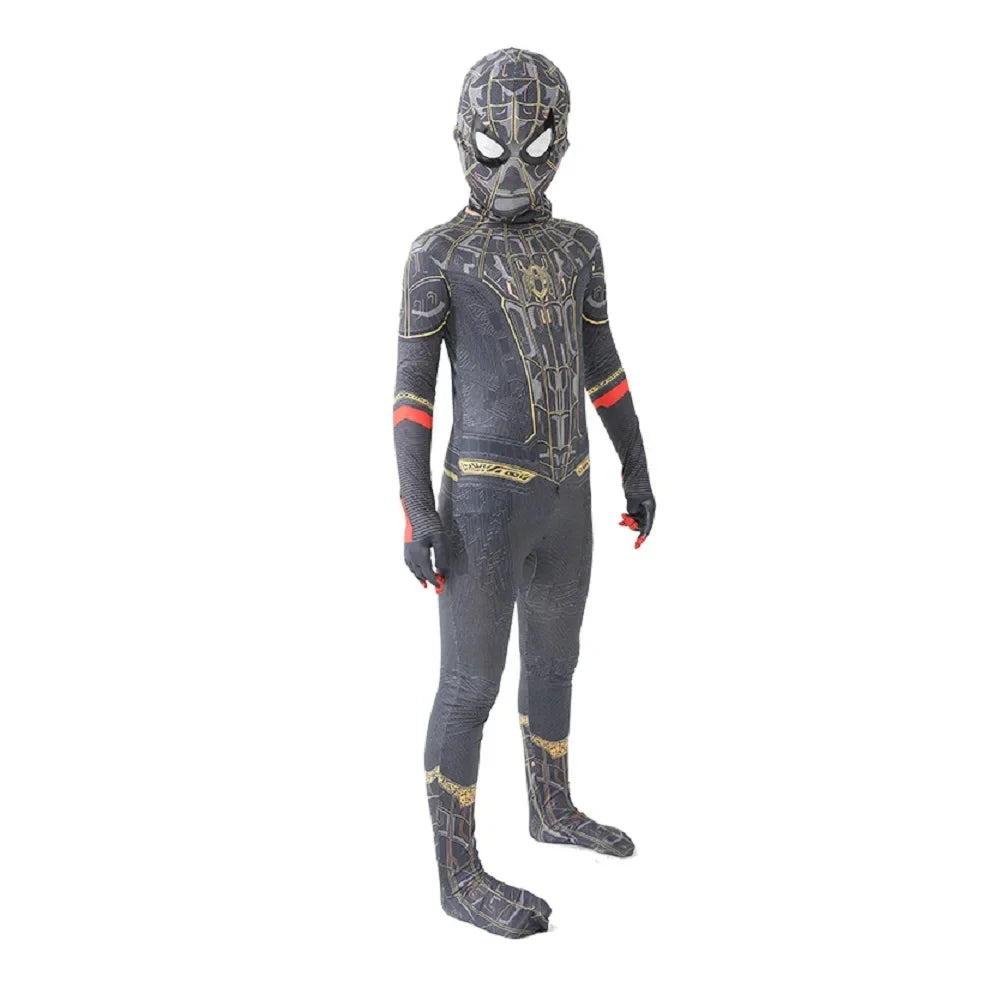 Kids Spiderman Costume Birthday Gift Party Dress Up Spiderman Classic Miles Superhero Kids Cosplay Costume Elasticity Jumpsuit