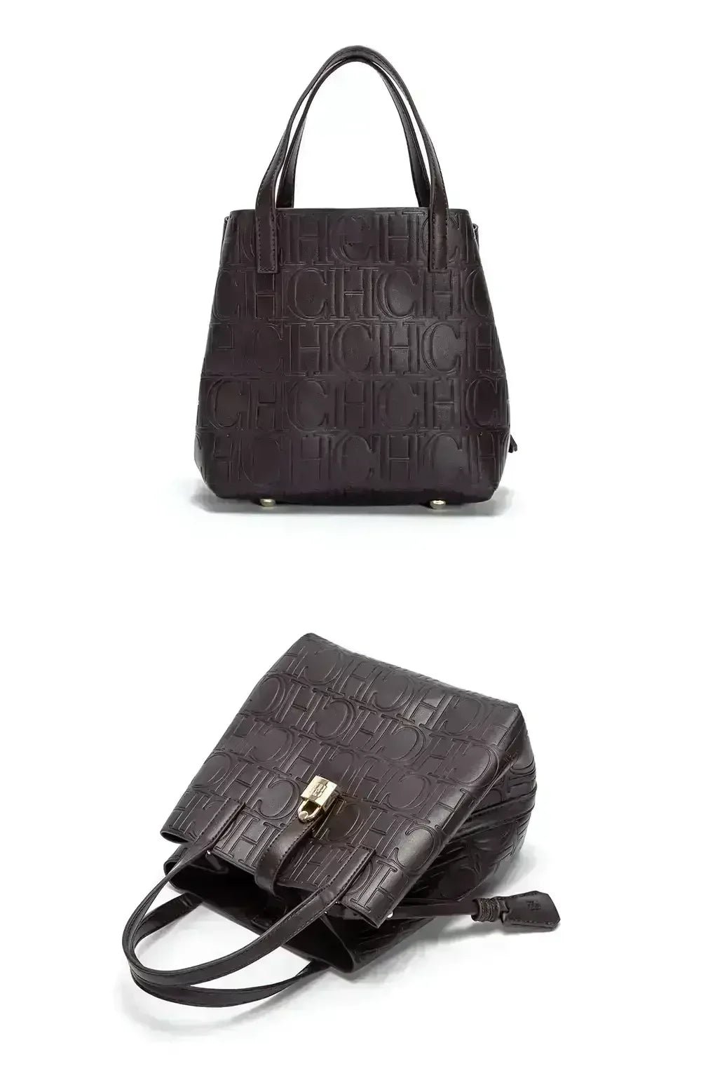 Large Capacity Handbag Luxury Brand Temperament Letter Print with Lock Design 2025 Trendy Women's Crossbody Bag