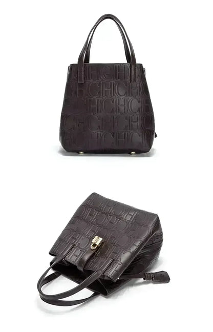 Large Capacity Handbag Luxury Brand Temperament Letter Print with Lock Design 2025 Trendy Women's Crossbody Bag