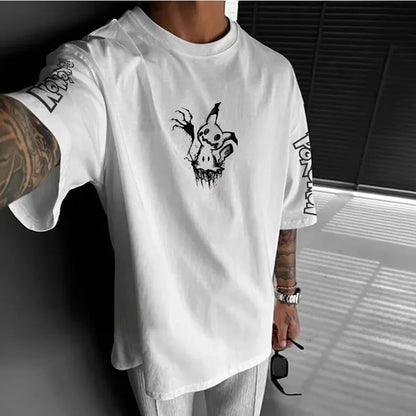 Printing T-shirt 2025 Summer New Men's Street Loose Casual Trend Versatile Parent-child Top