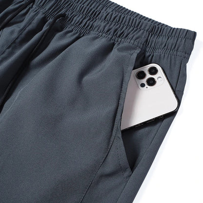 Men Running Pants Jogging Casual Summer Thin Sweatpants Quick Dry Ice Silk Straight Trousers Sports Gym Breathable Unisex
