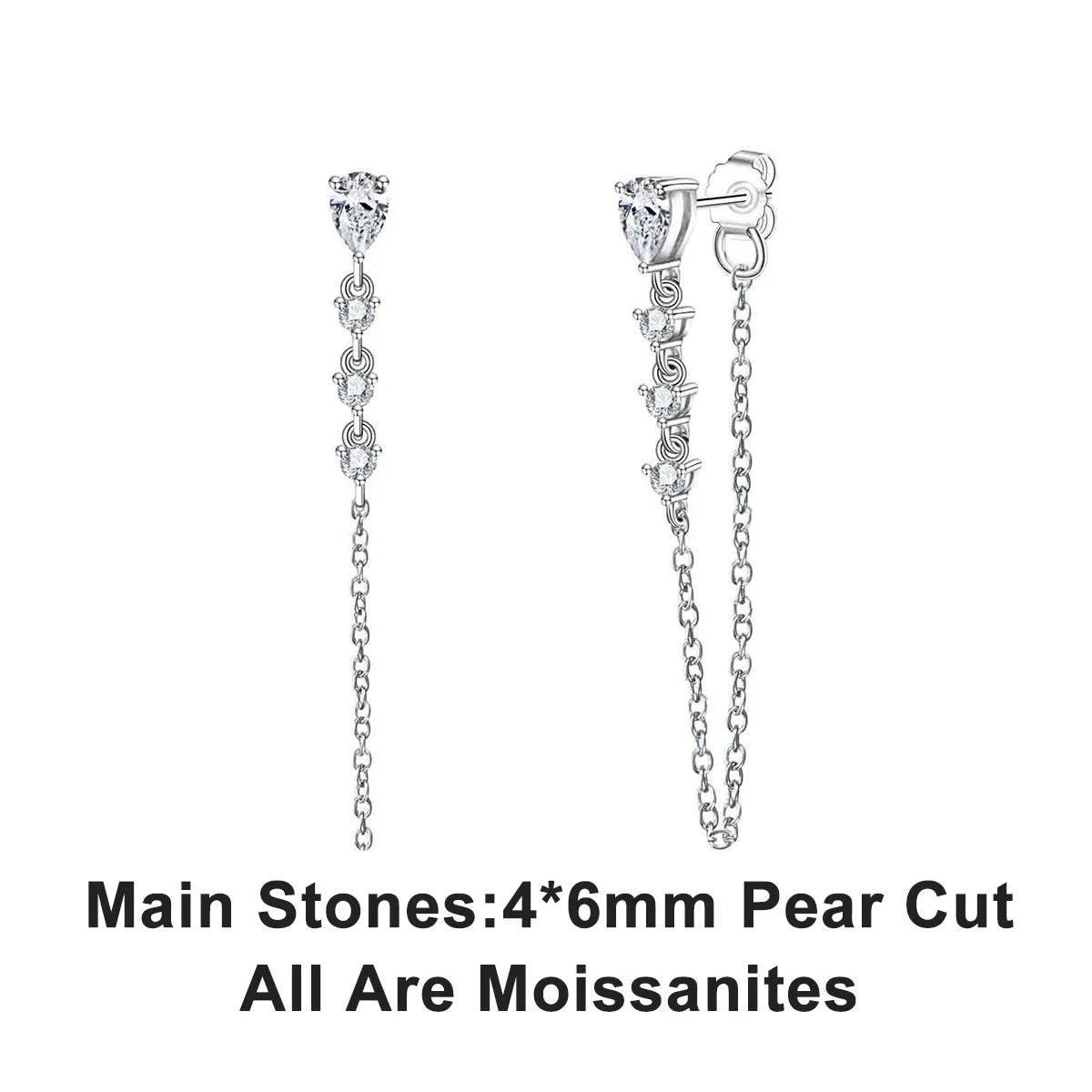 1cttw Pear Moissanite Drop Earrings 925 Sterling Silver D Color Lab Created Diamond Dangle Earrings For Women Jewelry