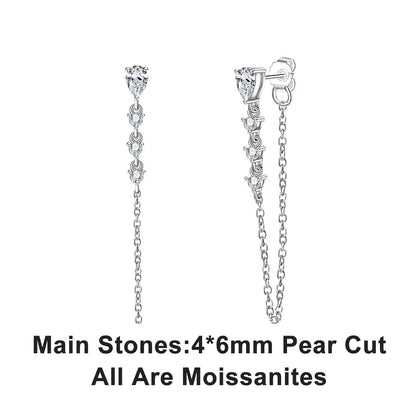 1cttw Pear Moissanite Drop Earrings 925 Sterling Silver D Color Lab Created Diamond Dangle Earrings For Women Jewelry