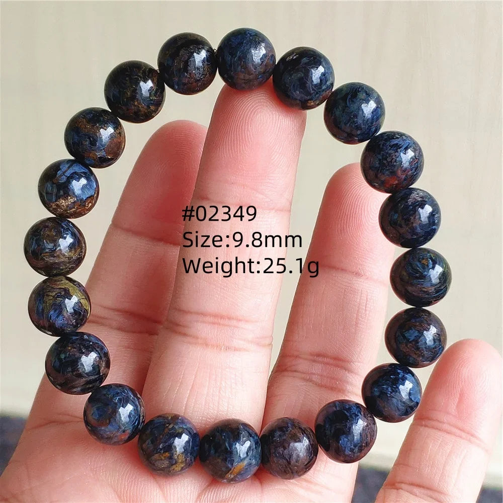 Natural Blue Pietersite Bracelet Women Men Beads Round Beads Chatoyant Cat Eye Fire Pietersite Namibia AAAAAA