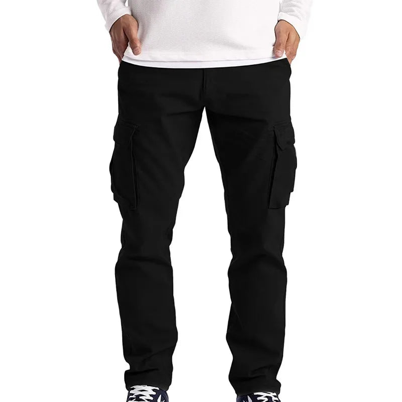 Men's casual drawstring pants with flip pockets - comfortable and stylish multi pocket design suitable for hiking and street wea