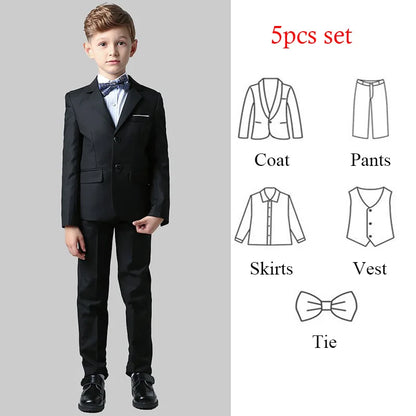 Spring Autumn Children Boy Wedding Suit Teenager Kids Formal Elegant Suits For Boy 1-14  Years Boys Suits Outfits Set