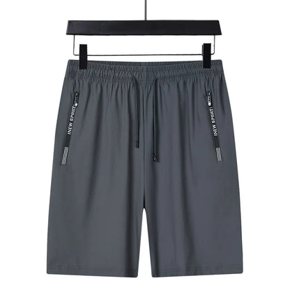 Summer Shorts Gym Fitness Men Plus Size Casual Shorts 6XL 7XL 8XL Big Size Shorts Men Ice Silk Stretchy Beach Shorts Breathable