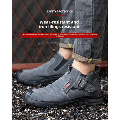 Labor protection shoes with steel toe caps, anti smashing and anti stabbing welding shoes, anti slip and wear-resistant shoes