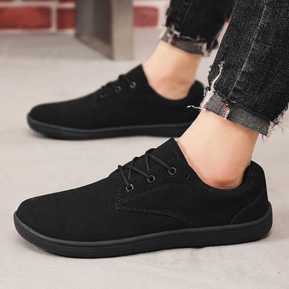 Men's Sneakers With Wide Toe Nose Feet Minimalist Cow Suede Leather Upper Casual Man Shoes Footwear For Woman