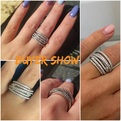 Luxury Cross Design Rings Full Paved CZ Stone Modern Fashion Sparkling Women's Rings Wedding Bands Jewelry Drop Shipping