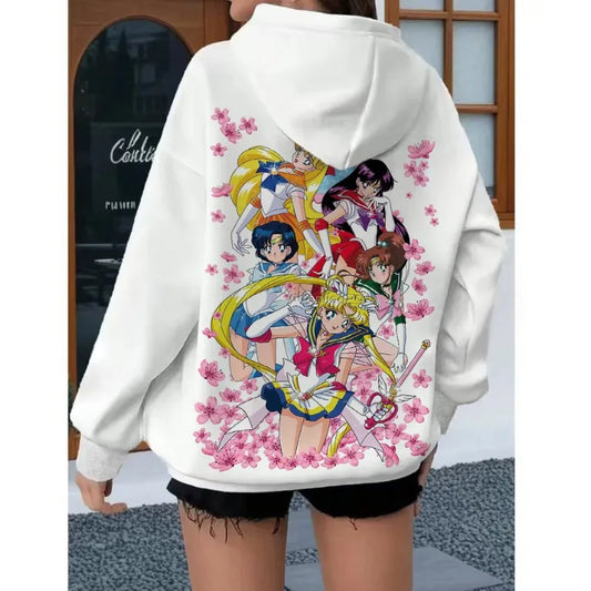Hoodie Women, Autumn Winter Anime Printed Sweatshirt,Harajuku Y2k Loose Casual Pullover Coat for Ladies