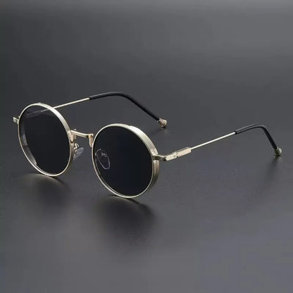 Personality Metal Round Myopia Sunglasses Driving Riding Outdoor UV400 Resistant Party Gatherings Eyeglasses 0 TO -4.0