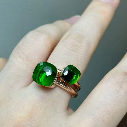 Classic and Petite Ring Set for Women Colorful Cyrstal Fashion Jewelry Gift Vanlentine's Day