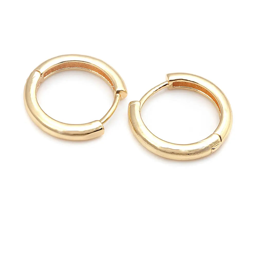 6PCS 14MM 16MM 18MM 23MM 25MM 30MM 18K Gold Color Brass Round Circle Loop Earrings Hoops Jewelry Making Supplies Accessories