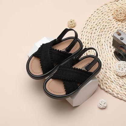 Girl Summer Sandals Classic Fashion Ethnic Style Kids Beach Sandals Fashion Open-toe Versatile Children Non-slip Causal Shoes