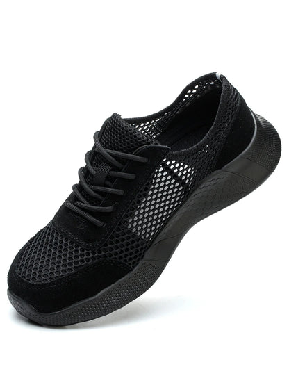 Breathable Men Work Shoes Summer Safety Shoes Lightweight Protective Sneakers Safety Steel Toe Shoes Men Puncture-Proof boots