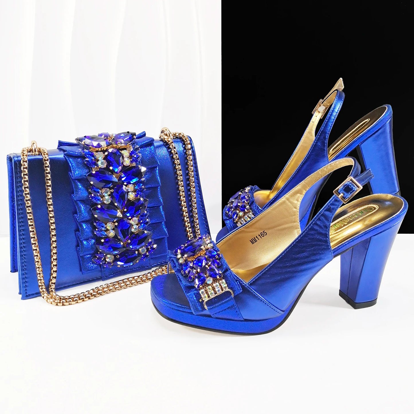 Lastest Italian Design Fashion Style Ladies Shoes with Matching Bag Set 2025 Nigerian Shoes and Bag Set HFG1-2