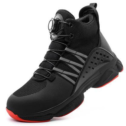Rotating Button Steel Toe Shoes for Men Lightweight Anti-smash Steel Toe Indestructible Work Boots Construction Safety Shoes