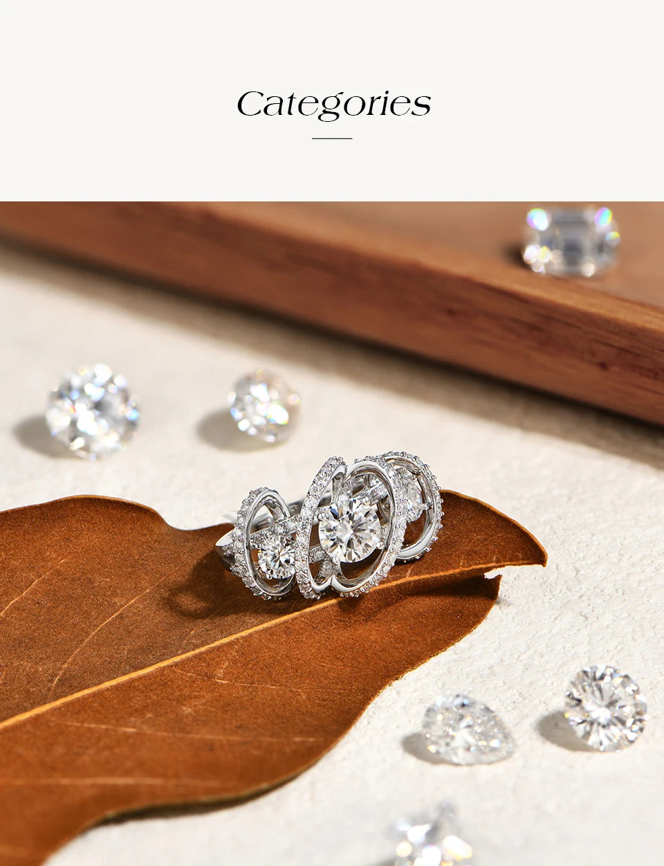 Three-Stone Cluster Moissanite Ring for Women 1CT Round Cut 100% 925 Sterling Silver Twist Band Engagement Fine Jewelry