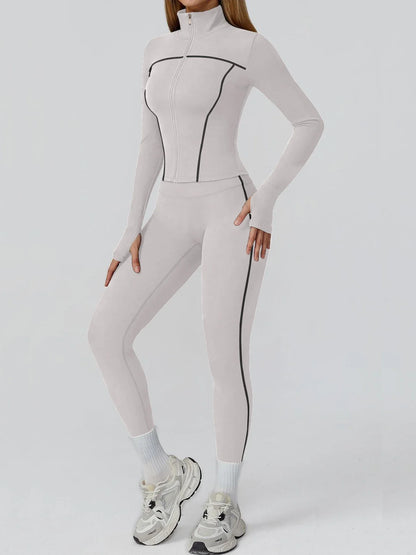 Yoga Set 2PCS Sports Outfits Women Clothes Fitness Tracksuit Gym Legging Workout Long Sleeved Female Bra Yoga Suit Sportswear