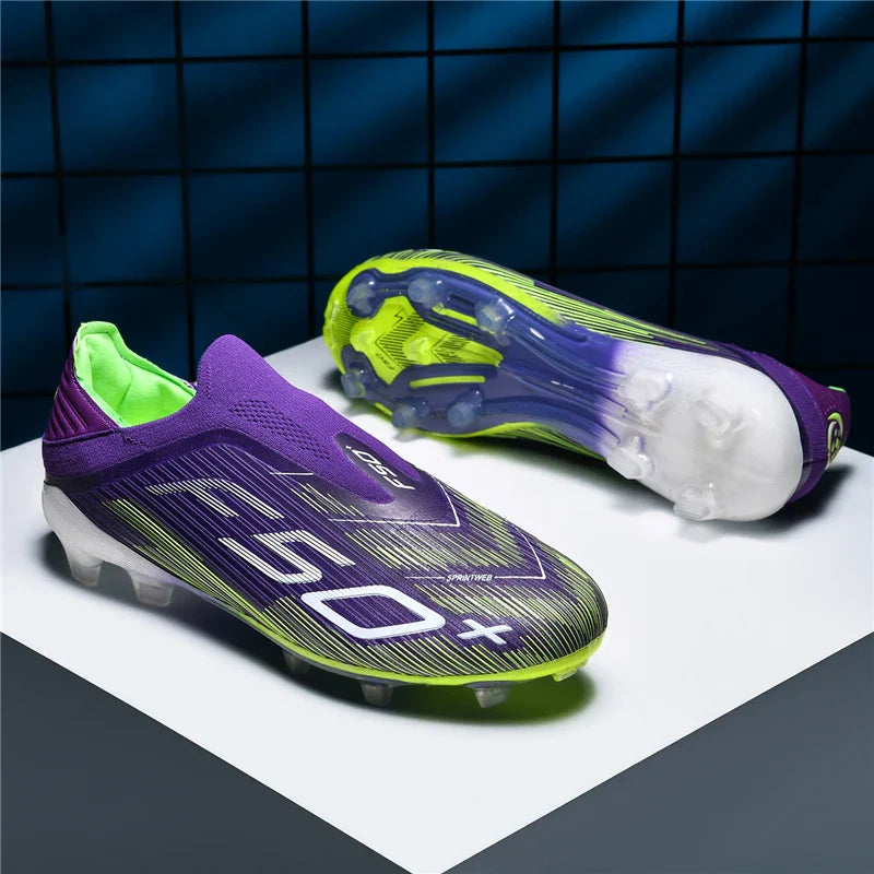Men's High-Quality Non-Slip Football Boots High-Top Soccer Shoes Grass Cleats Futsal Sneakers for Indoor And Outdoor Matches