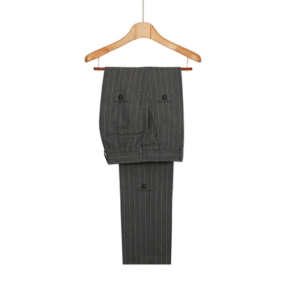2024 New Double-Breasted Stripe Suits for Men Slim Fit 2 Piece Set Blazer Pants Office Smart Casual Wedding