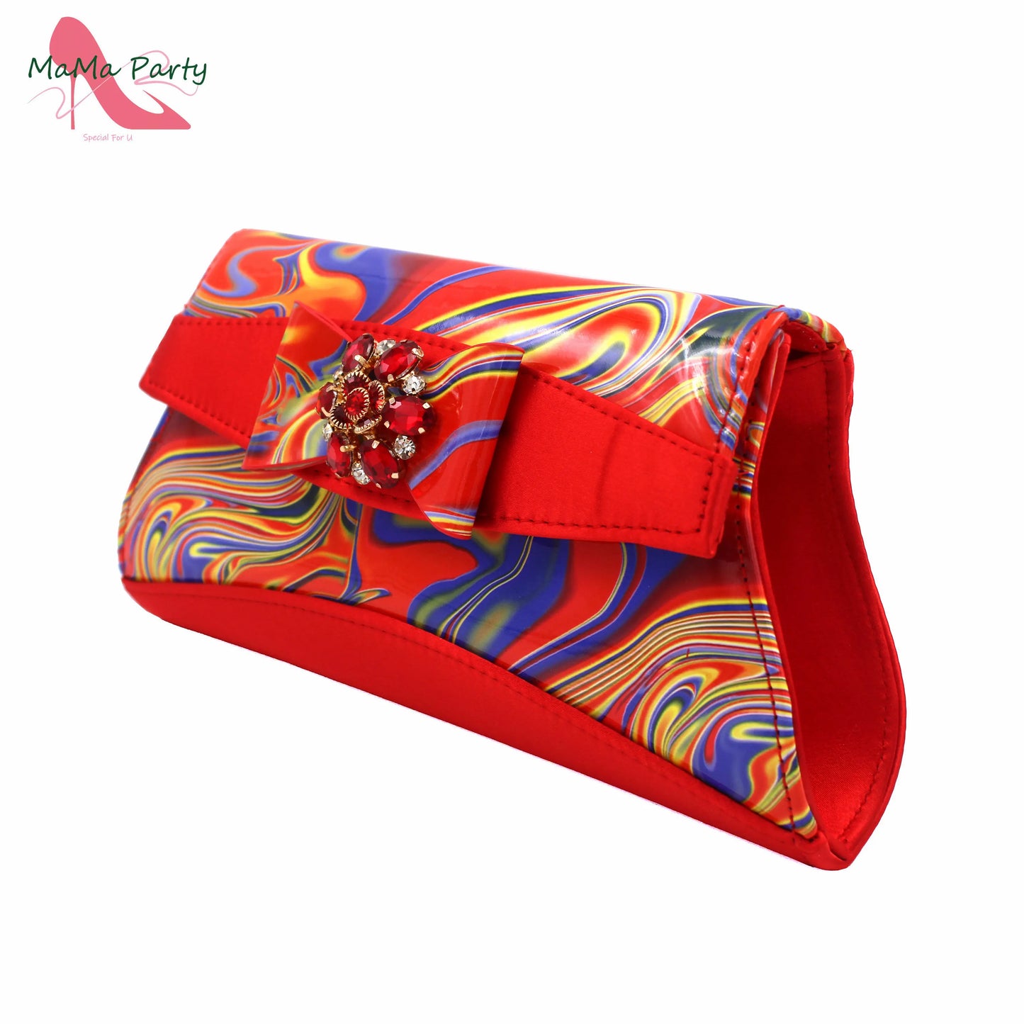 Red Color Italian Design Shoes Matching Bag Set Super High Heels Pumps for Garden Party