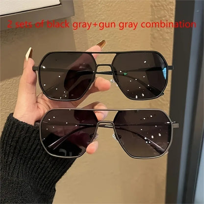 Square Polarized Photochromic Glasses Metal Frame for Men & Women Ideal for Driving
