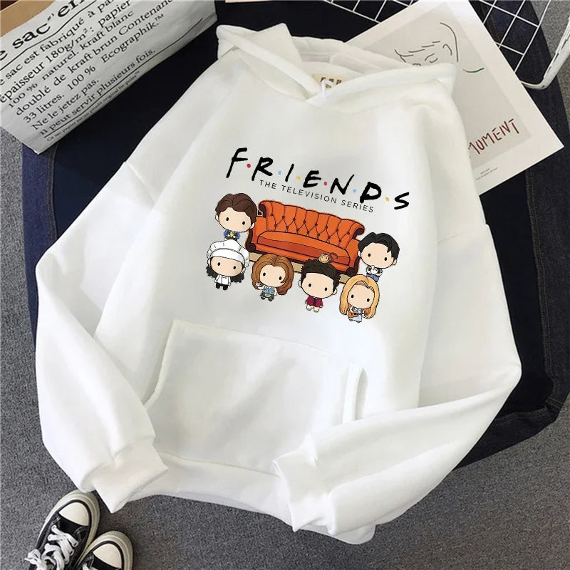 Friends TV Show Hoodies for Women, Funny Cartoon Friends Hoodies, Ullzang Graphic, Vintage Anime Sweatshirt, Female Hoody, 90s