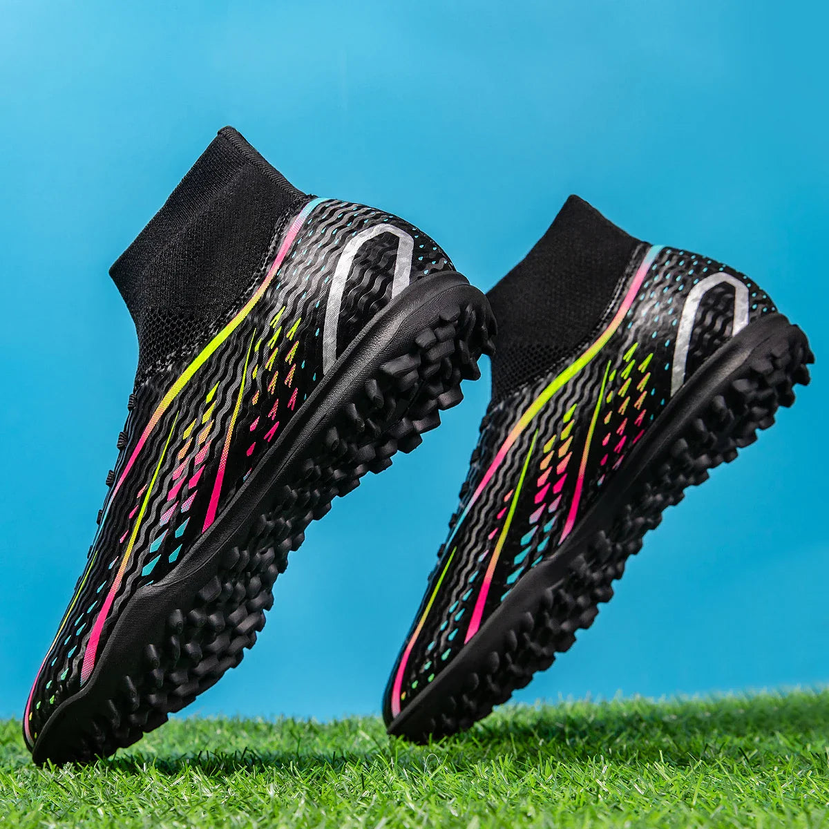 Classic TF Turf football shoes PU Fabric Comfort Upper Rubber Abrasion Resistant Sole Unisex Kids Sports Sneakers