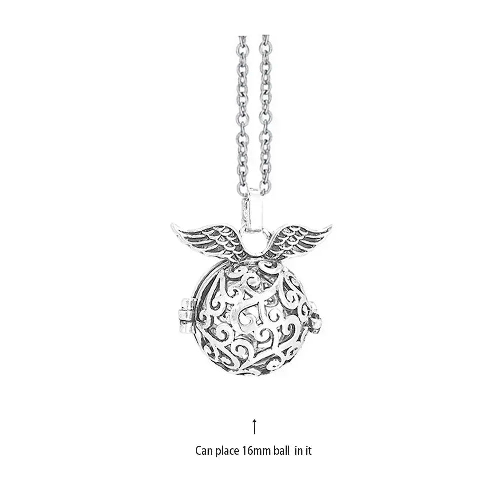 Music Chime Mexico Angel Ball Caller Locket Necklace Antique Vintage Pregnancy Essential Oil Diffuser Aromatherapy Necklace