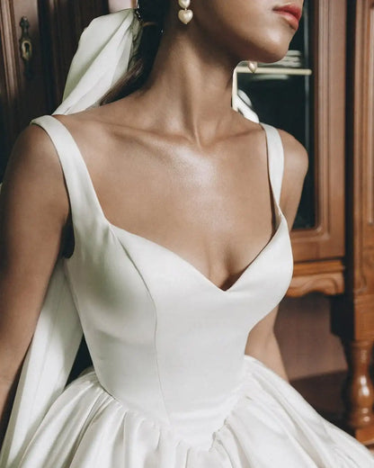 Ivory Satin Short Wedding Dress Ball Gown Mini Bridal Gowns Customized Vestidos De Novia