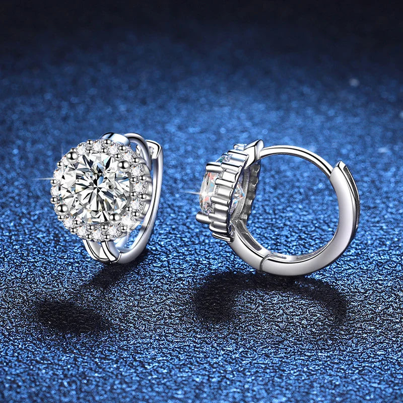 0.5ct 1ct Pink Moissanite Earrings Women S925 Silver Black Blue Green Grey Rainbow Lab Diamond Wedding Studs Earring