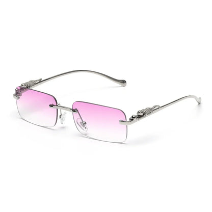 rimless sunglasses UV400 fashion square metal glasses for men women designer man's brand sun glasses shades for outdoor