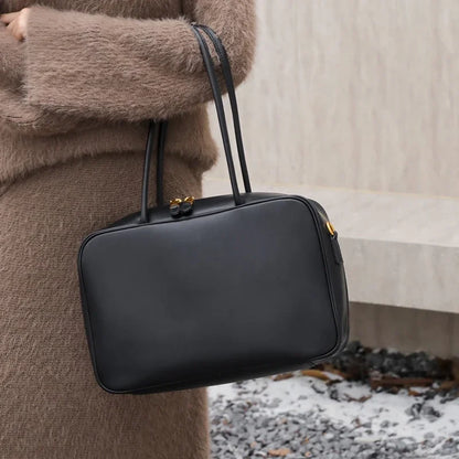 Genuine Leather Fashion Women Shoudler Black Bags Luxury Desiger Ladies Crossbody Cowhide Brown Large Bag Female Handbags Coffe