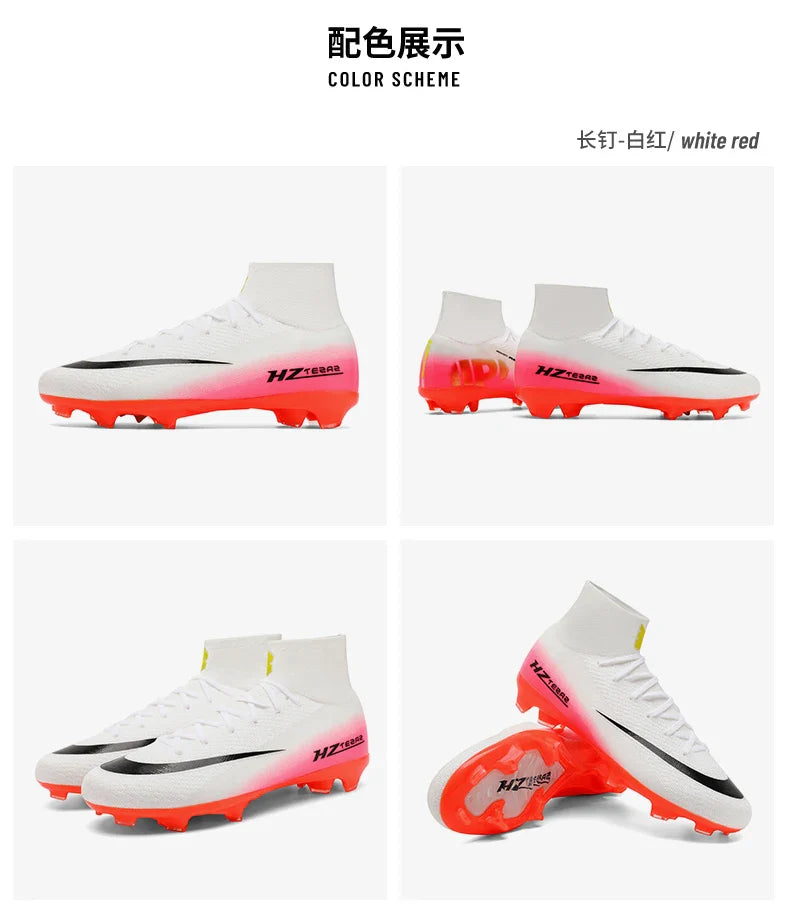 New Men Soccer Shoes Breathable Cleats Adult Outdoor Sport Football Boots Training Boys Long Spikes Non Slip Match Comfortable