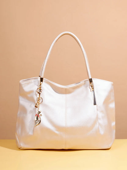 Women's Fashionable and Versatile Tote Bag with an Elegant Vibe, Large Capacity with Metal Accents, Pu Handbag and Shoulder Bag, Women's Business Travel Bag, Suitable for Outings/Shopping/Commuting/Work/Office/Business Trips/