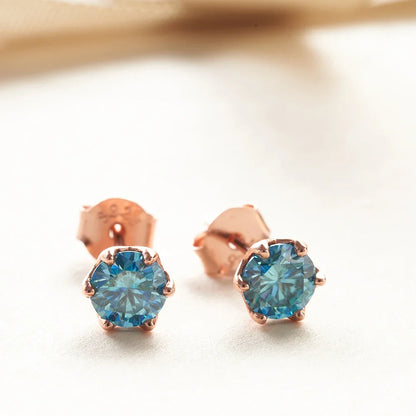0.5ct-1ct D Color Certified Moissanite Stud Earrings Lab Created Diamond 925 Sterling Silver Gold Plated Wedding Jewelry
