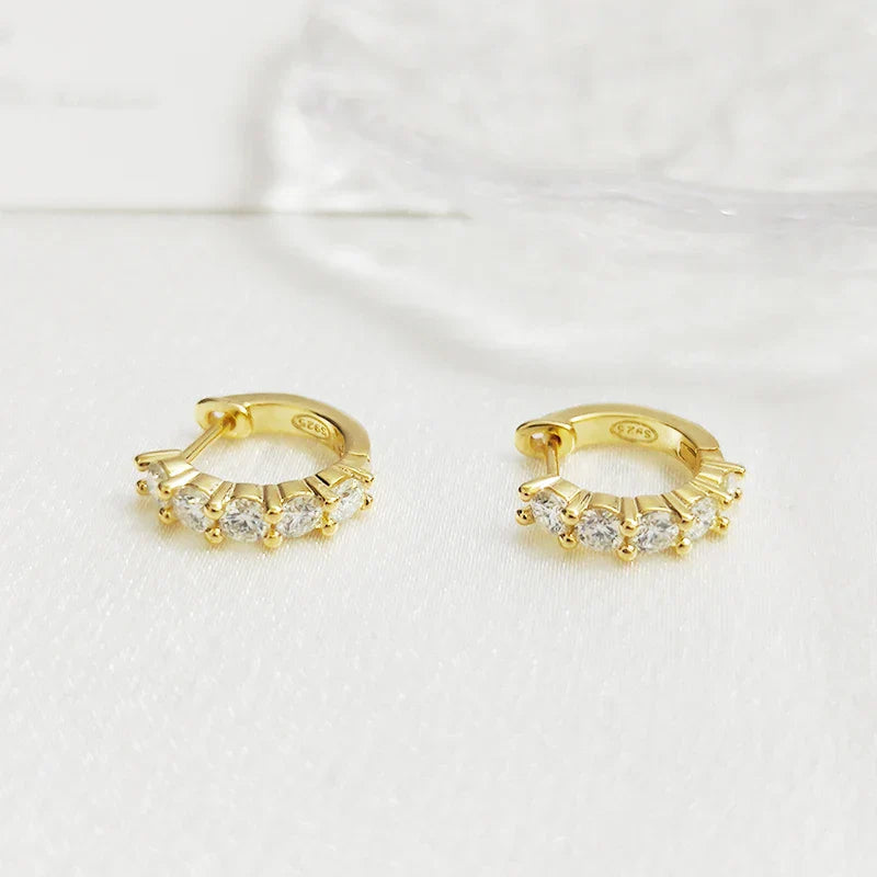 3mm D Color Moissanite Earrings 925 Sterling Silver Plated White Gold Hoop Earring for Women Wedding Party Fine Jewelry