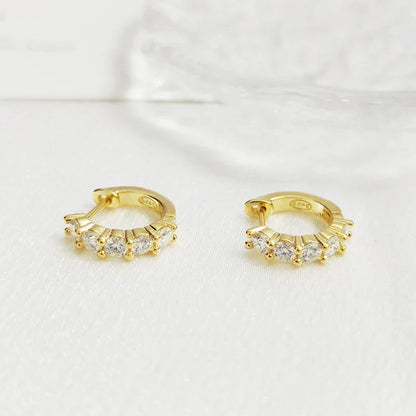 3mm D Color Moissanite Earrings 925 Sterling Silver Plated White Gold Hoop Earring for Women Wedding Party Fine Jewelry