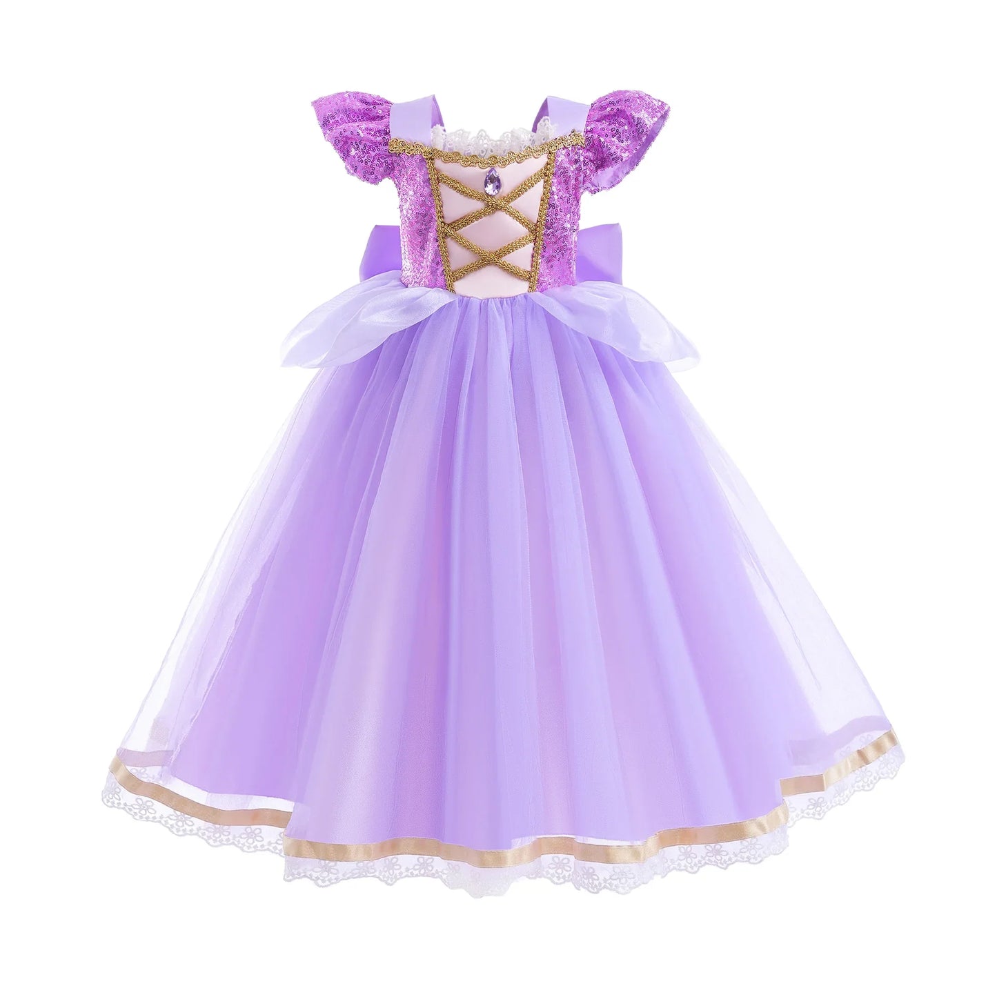 Vestido de Princesa Verão Rapunzel Menina Cosplay Enrolados Festa de Aniversário de Halloween Vestido Fantasia de Aniversário Infantil