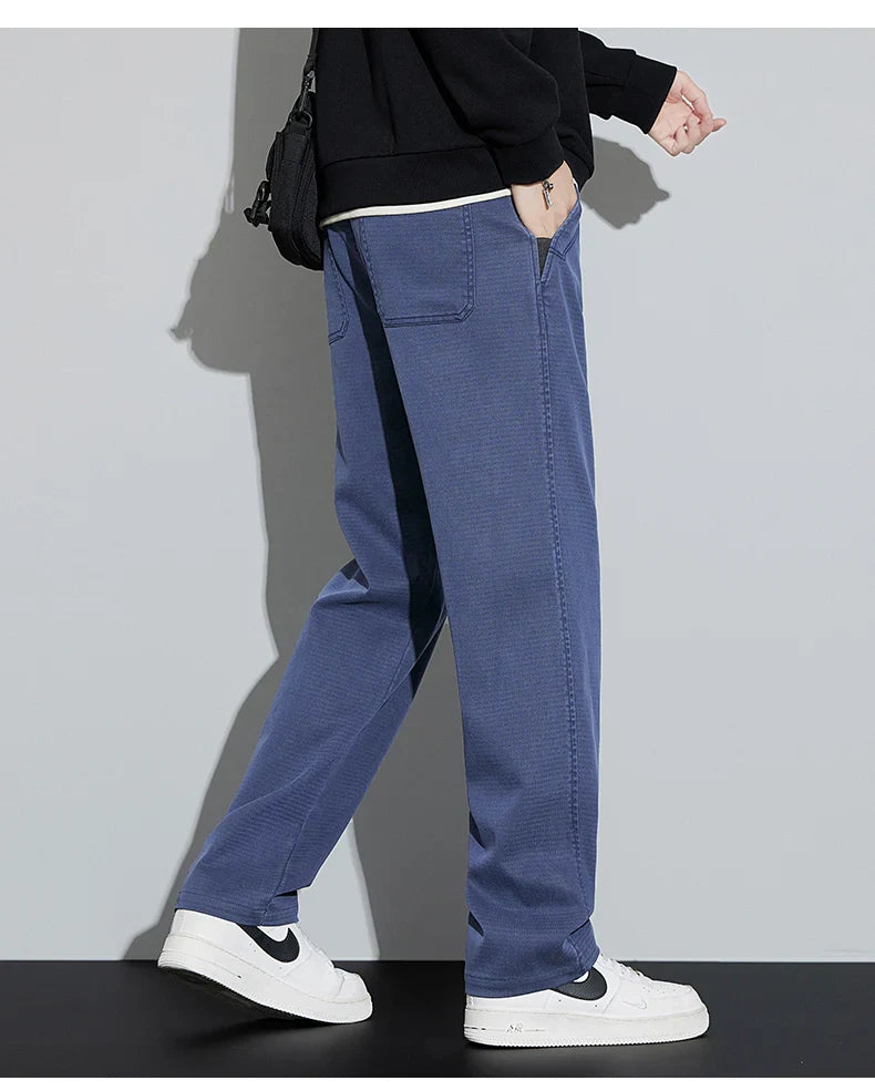 4 Colors New Straight Men's Pants Baggy Casual Lyocell Comfortable Stretch Trousers Male Wide Fashion Korean Pants Streetwear