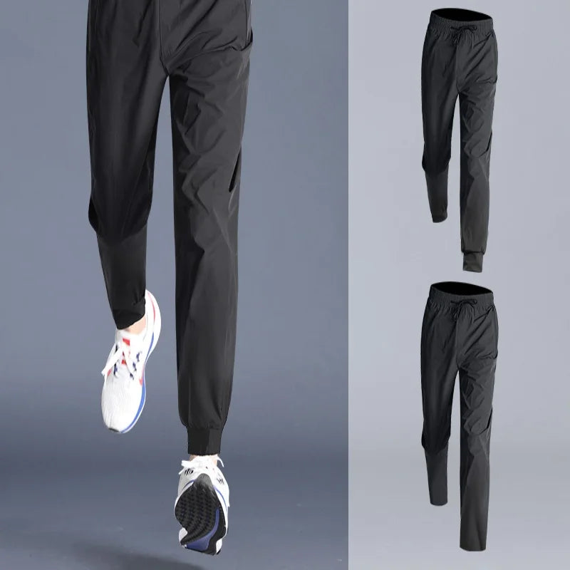 Men's Quick-Dry Summer Morning Run Football Cycling Running Training New Casual Loose Elastic Pants