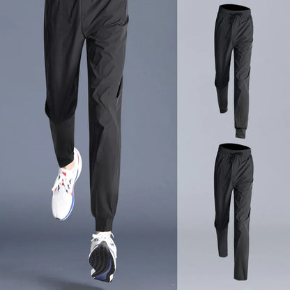 Men's Quick-Dry Summer Morning Run Football Cycling Running Training New Casual Loose Elastic Pants