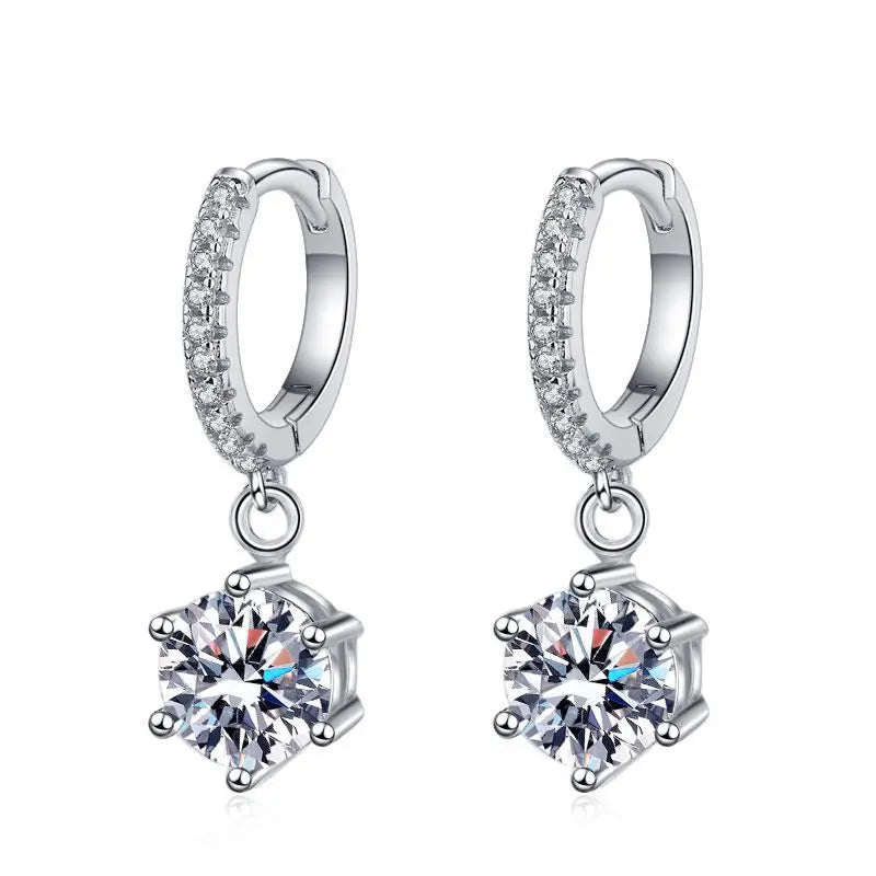 Real 925 Silver Moissanite Jewelry Set pendant necklace ring Stud Earrings Solitaire Pendant Necklace Set for Women Men Gift
