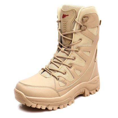 New Style Ultralight Breathable Mesh Canvas Tactical Boots Mens Spring Summer Outdoor Hiking Shoes Army Fan Combat Training
