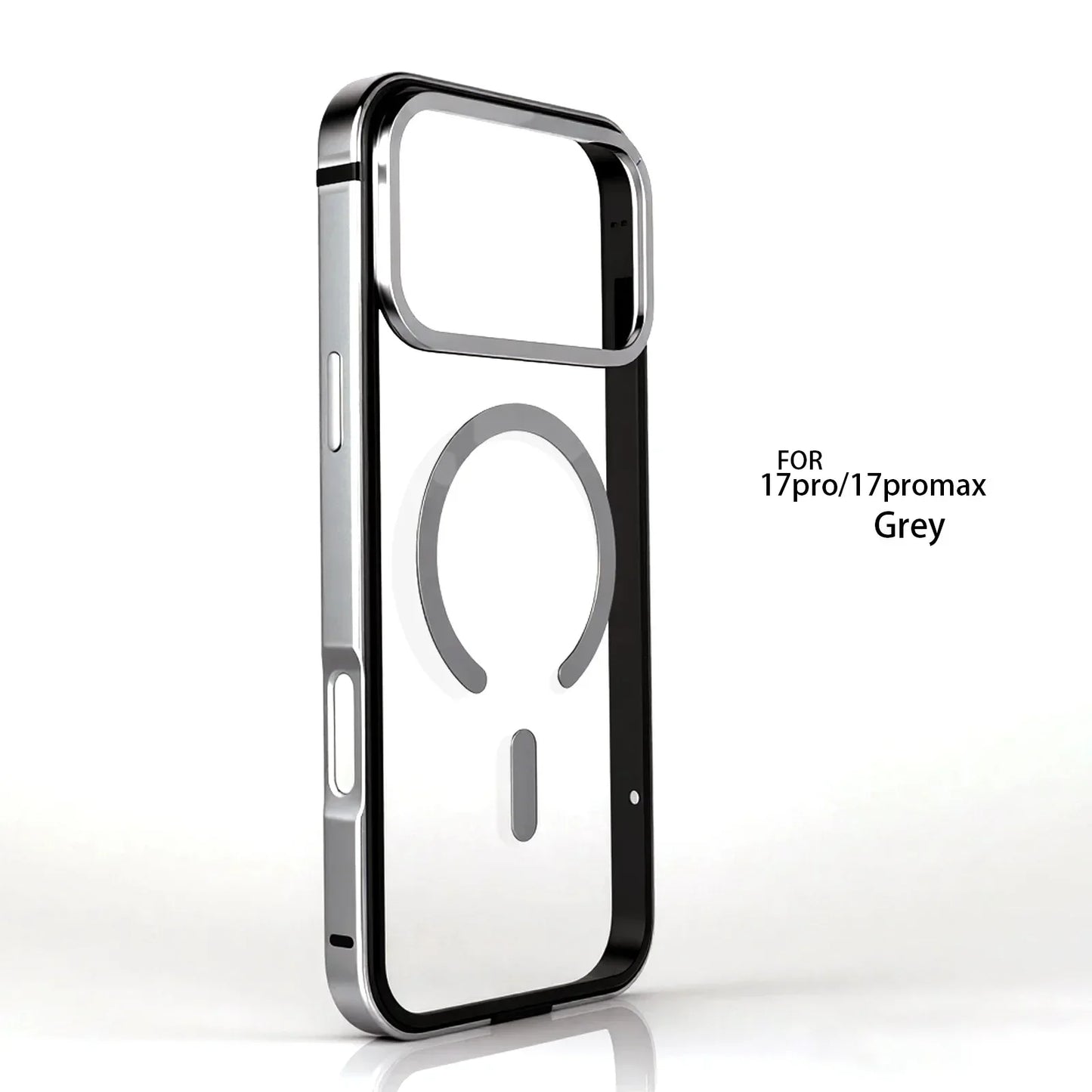 For IPhone 17 Pro High-End Metal Frame Phone Case, 17 Promax Magsafe Magnetic Charging HD Backplate Phone Protection Cases