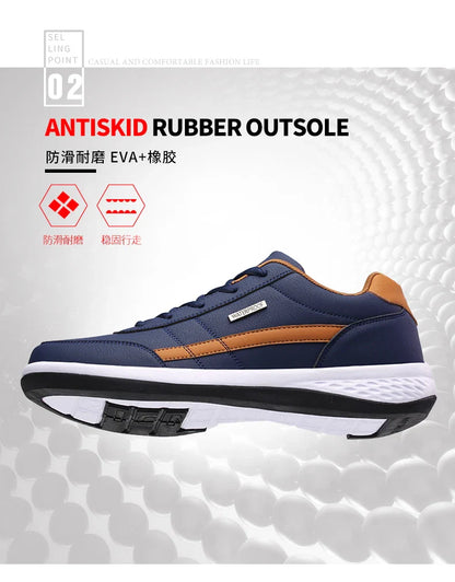 New Men Shoes Casual Shoes Leather Lace-Up Casual Sports Shoes Outdoor Wear-Resistant Vulcanized Shoes High-Quality Men Shoes