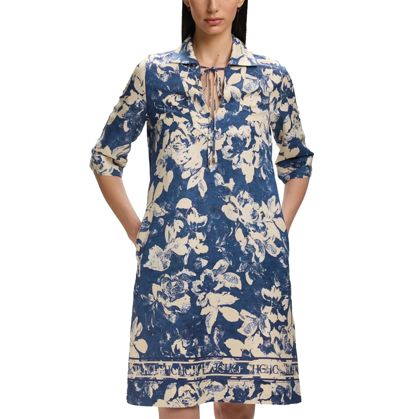 Summer Fashion Women Commuting V Neck Dresses Fashion Midi Printed New Lady Straight Dress