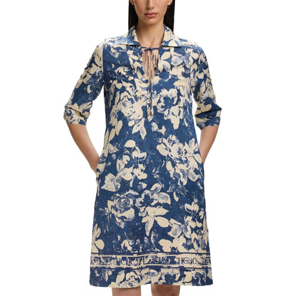 Summer Fashion Women Commuting V Neck Dresses Fashion Midi Printed New Lady Straight Dress